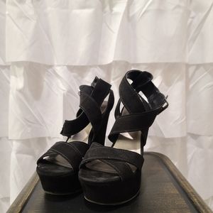 Black wedges size 7